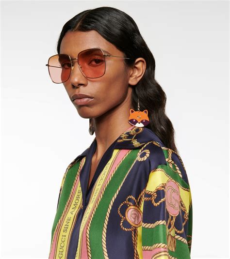 gucci sunglasses with hanging gg|Gucci oversized square sunglasses.